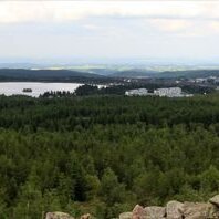 Fahrt mit der Weißeritztalbahn Altenberg: Panorama vom Kahleberg