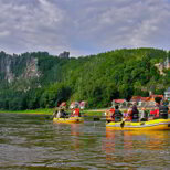 Schlauchboottour auf der Elbe: mit dem Schlauchboot auf der Elbe