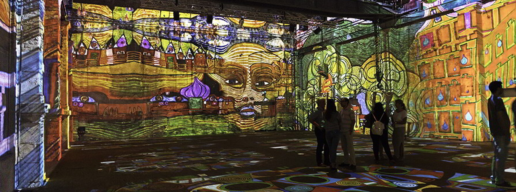 Kunstkraftwerk in Leipzig: Hundertwasser Experinece_Eine Video Installation v, Quelle: Immersive Art Factory 